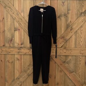 Cha Sor (Chaser) Black Zip-Up Jogger Jumpsuit